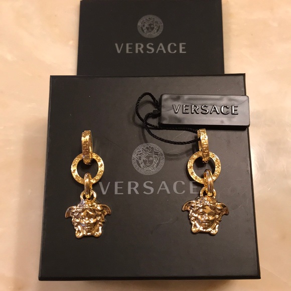 Versace Medusa Head Drop Earrings NWT - Picture 3 of 8